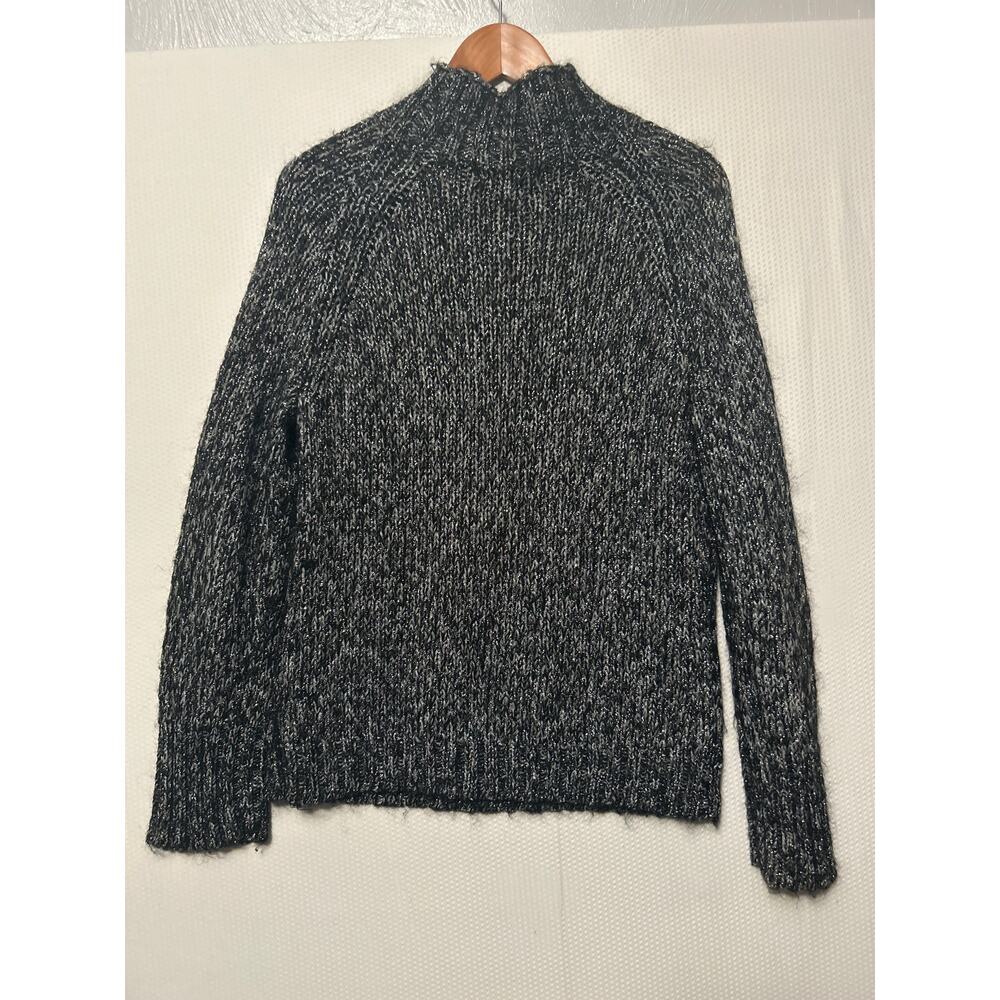 Express Women's Black Silver Metallic Marled Mock Neck Sweater‎ Large - Picture 7 of 9